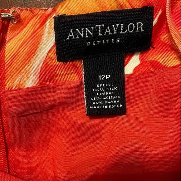 Ann Taylor Poppy Floral Sz 12P Silk Midi Spaghetti Strap Dress - Picture 6 of 9